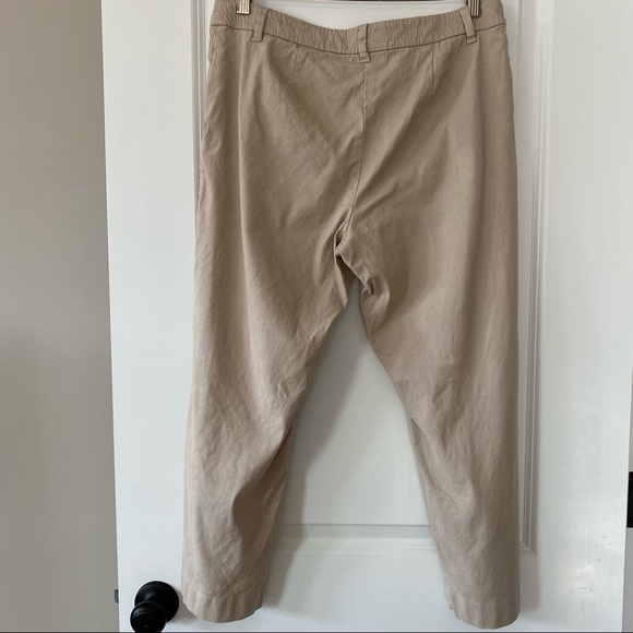 J. Jill Linen Stretch Beige Crop Pant w Pockets/ Linen Rayon Spandex size 10 - Picture 7 of 8